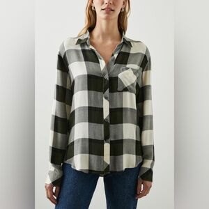 Rails Signature Hunter Shirt in Rosemary Onyx Sz Small